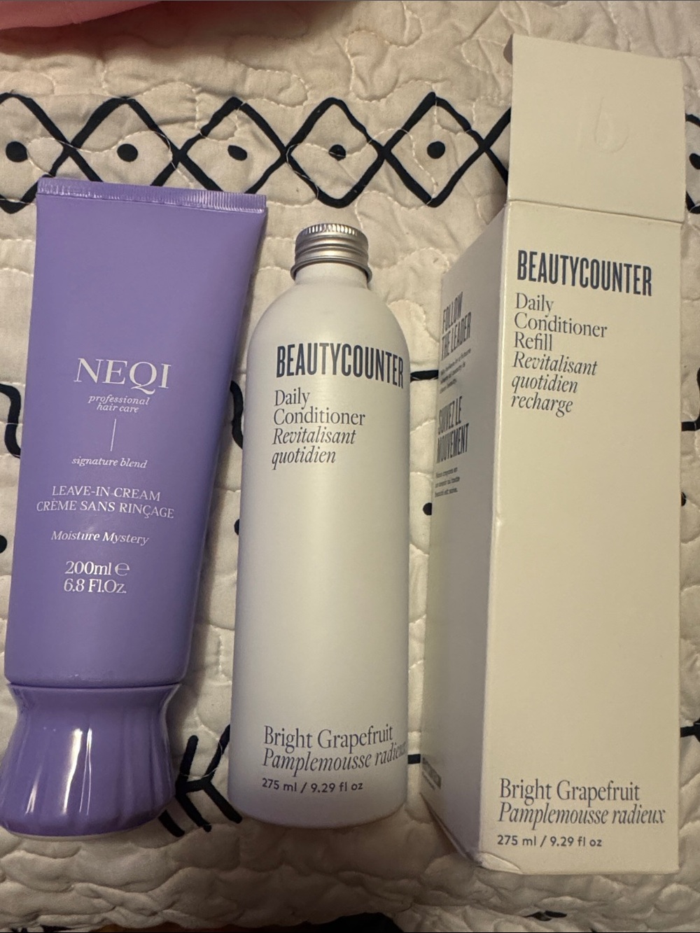 Beautycounter Daily Conditioner Bright Grapefruit refill + NEQI Leave in